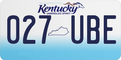 KY license plate 027UBE