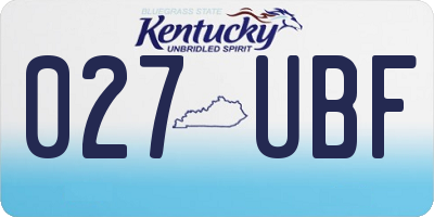 KY license plate 027UBF