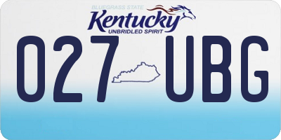 KY license plate 027UBG
