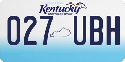 KY license plate 027UBH