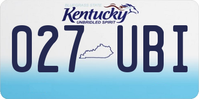KY license plate 027UBI