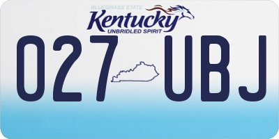 KY license plate 027UBJ