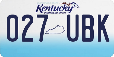 KY license plate 027UBK