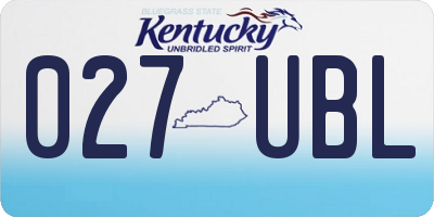 KY license plate 027UBL
