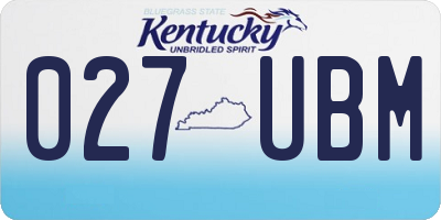 KY license plate 027UBM