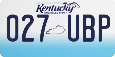 KY license plate 027UBP