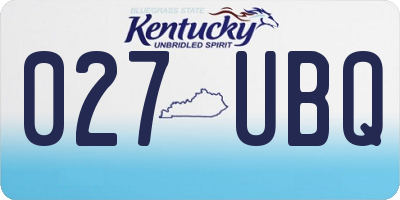 KY license plate 027UBQ