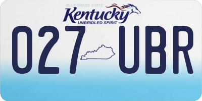 KY license plate 027UBR