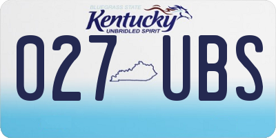 KY license plate 027UBS