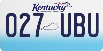KY license plate 027UBU