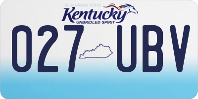 KY license plate 027UBV