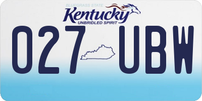 KY license plate 027UBW