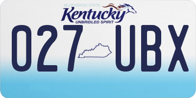 KY license plate 027UBX