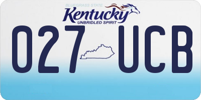 KY license plate 027UCB