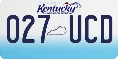 KY license plate 027UCD