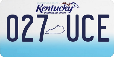 KY license plate 027UCE