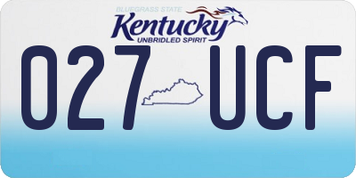 KY license plate 027UCF
