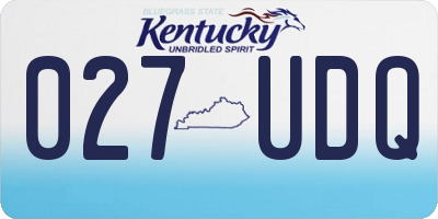 KY license plate 027UDQ