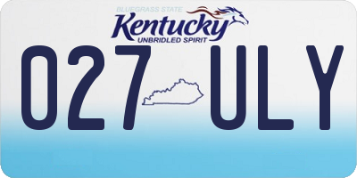 KY license plate 027ULY