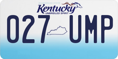 KY license plate 027UMP