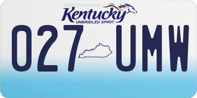 KY license plate 027UMW