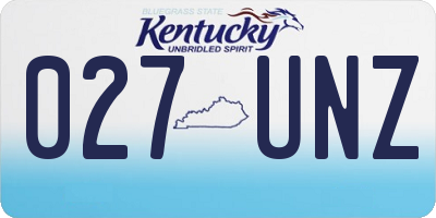 KY license plate 027UNZ