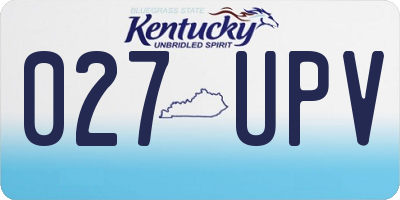 KY license plate 027UPV