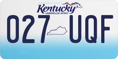 KY license plate 027UQF