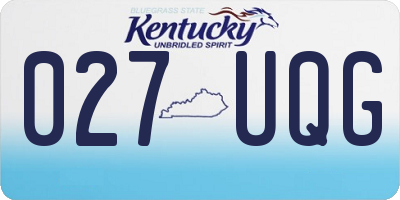 KY license plate 027UQG