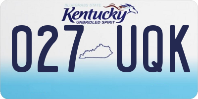 KY license plate 027UQK