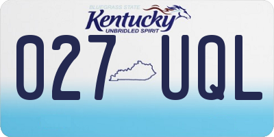KY license plate 027UQL