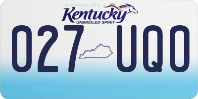KY license plate 027UQO