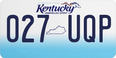 KY license plate 027UQP