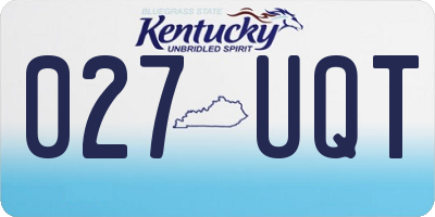 KY license plate 027UQT