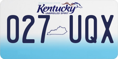 KY license plate 027UQX