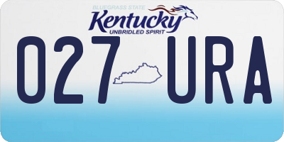 KY license plate 027URA