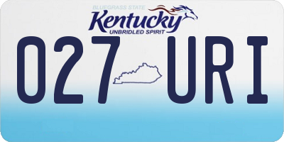 KY license plate 027URI
