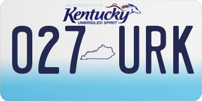 KY license plate 027URK