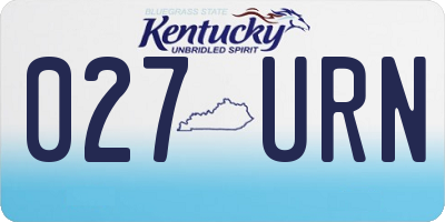 KY license plate 027URN