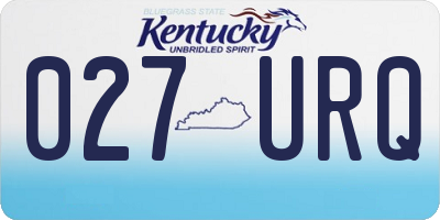 KY license plate 027URQ