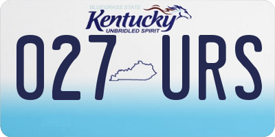 KY license plate 027URS
