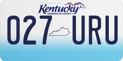 KY license plate 027URU