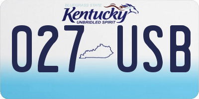 KY license plate 027USB