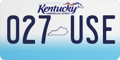 KY license plate 027USE
