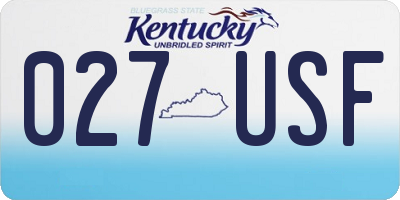 KY license plate 027USF