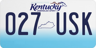KY license plate 027USK