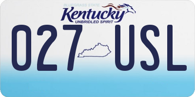 KY license plate 027USL