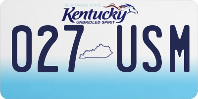 KY license plate 027USM