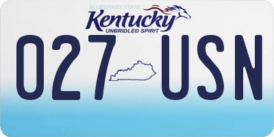 KY license plate 027USN