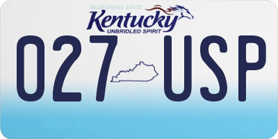 KY license plate 027USP